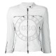 White Color Ladies Winter Fashion Leather Jackets